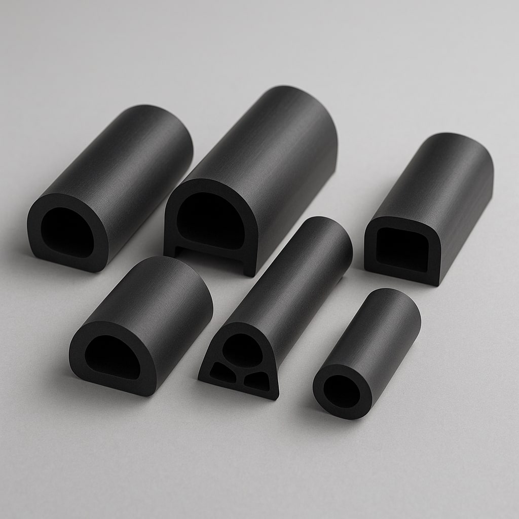 Rubber materials including natural rubber, SBR, EPDM, NBR and neoprene used for extrusion